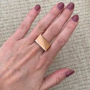 14k rose gold plated brass ring. Size 6.